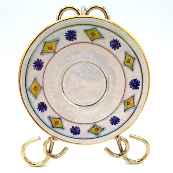 Hand Painted Saucer Aretusa Giardini Naxon On Back A Vintage Hand Painted Beauty - Picture 1 of 8